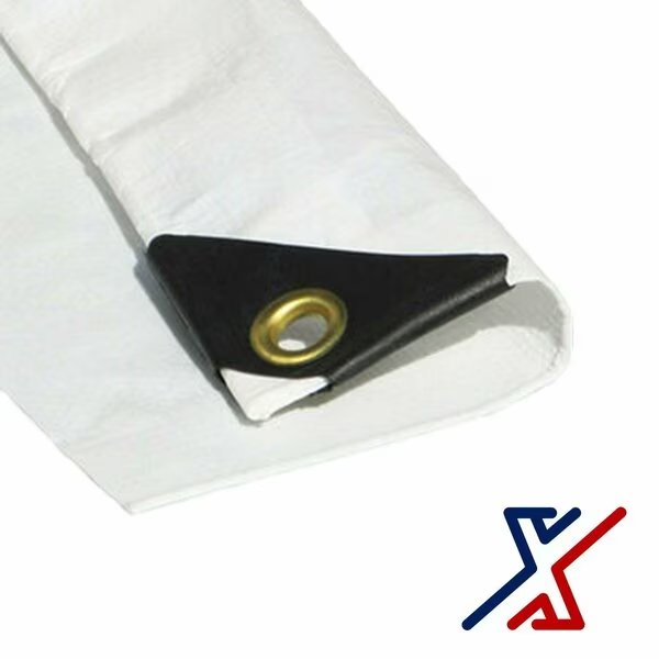 14 ft x 24 ft Heavy Duty 22 Mil Tarp, White, Vinyl, X1 Tools, Mfr#: X1T-CAN-V18-WHI-2414